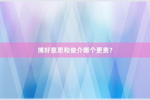 博好意思和俊介哪个更贵？